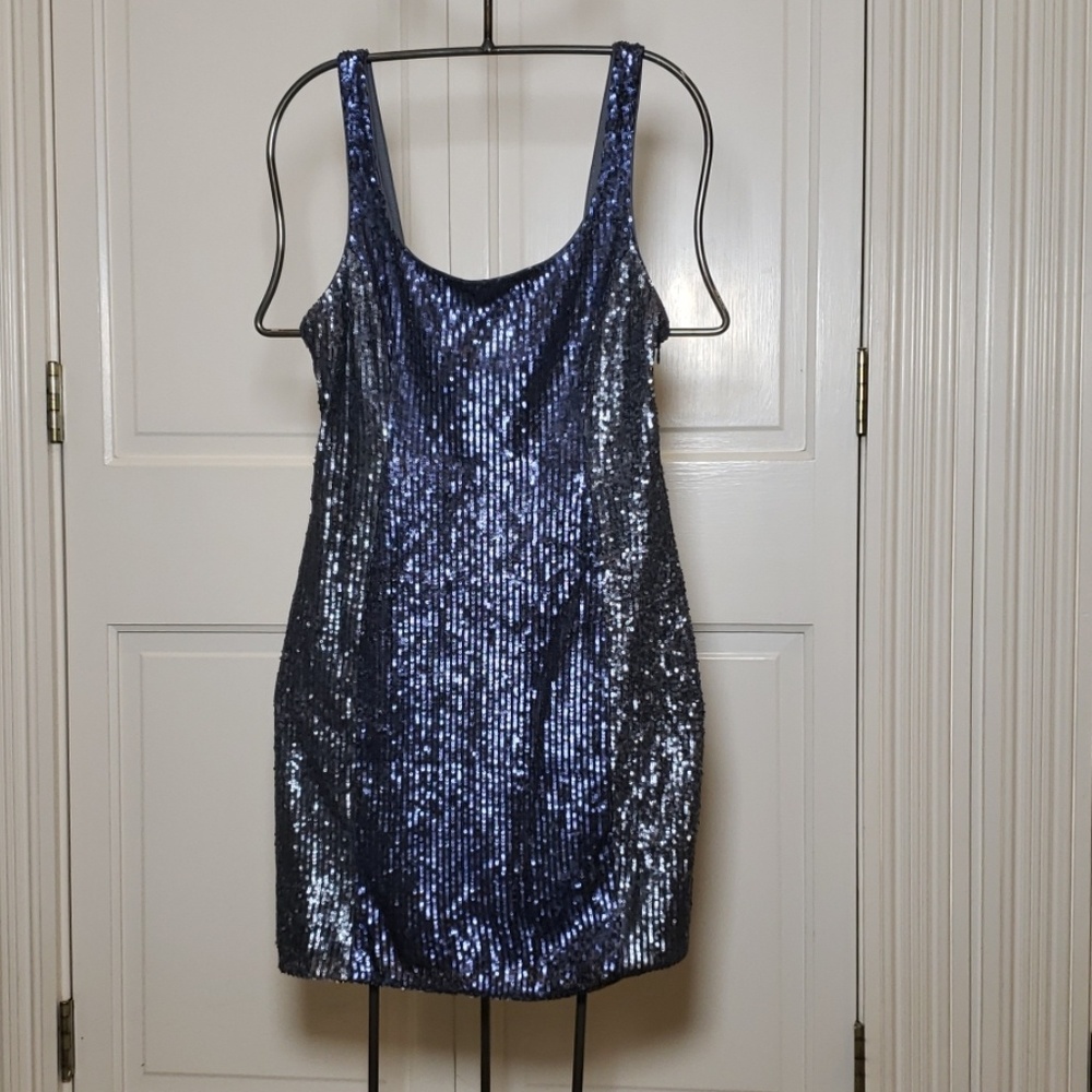 Susana Monaco Blue & Grey Sequin Dress never worn